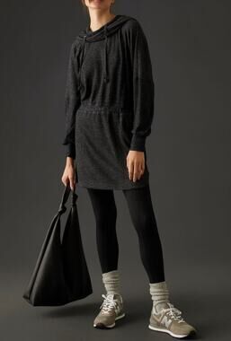 Daily Practice by Anthropologie Hooded Mini Dress Gray Long Sleeve